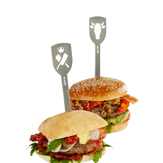 Gefu 漢堡肉模型與壓肉器 + 不鏽鋼漢堡叉 2入